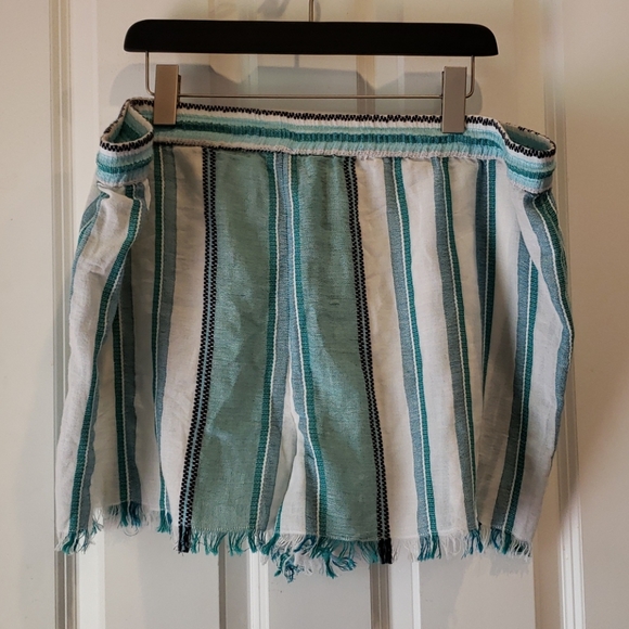 LOFT Beach Striped Frayed Drawstring Short XXL NEW - Picture 8 of 10